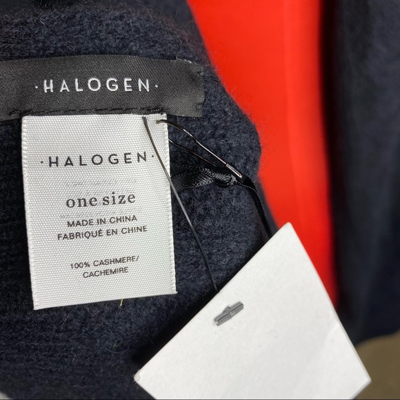 NWT Halogen 100% cashmere scarf wrap black - Picture 3 of 8